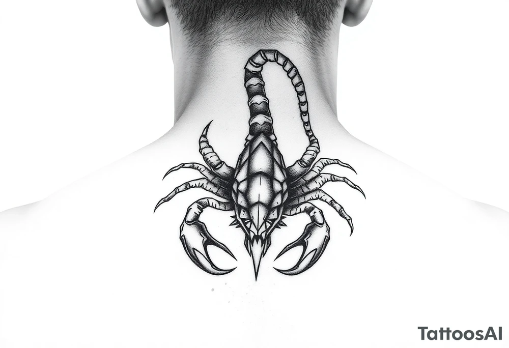 A mysterious scorpion neck tattoo tattoo idea