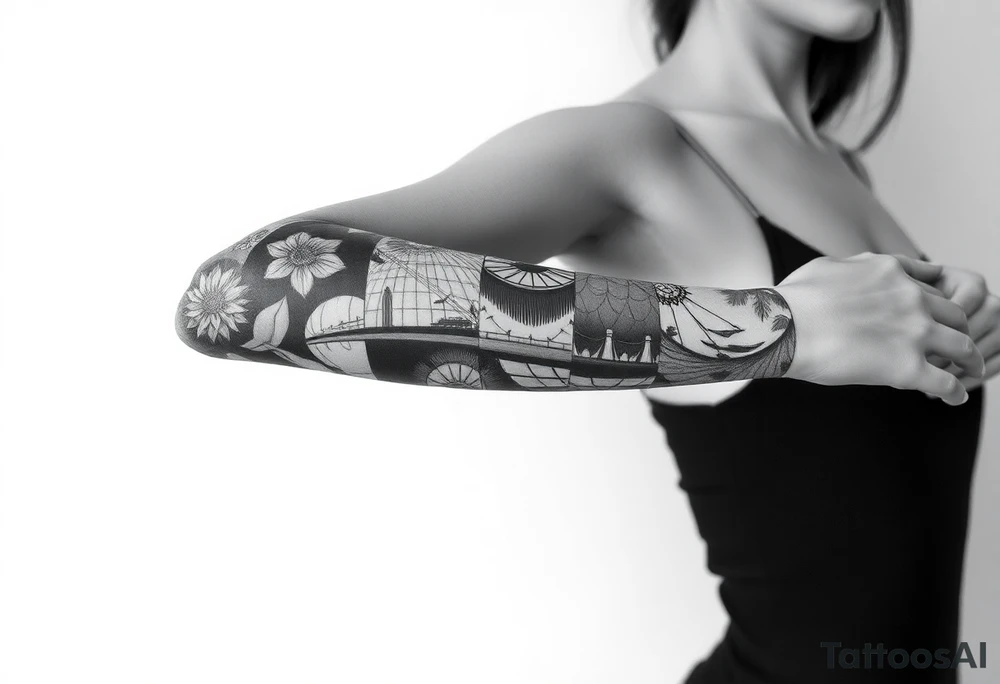 patchwork tattoo design different images tattoo idea