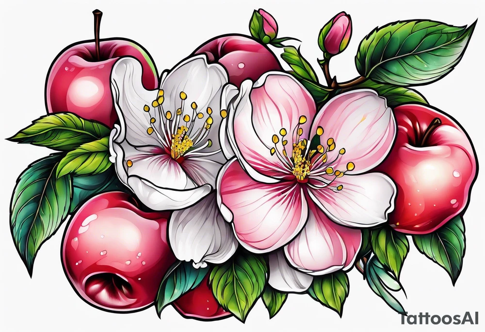 Apple blossom tattoo idea