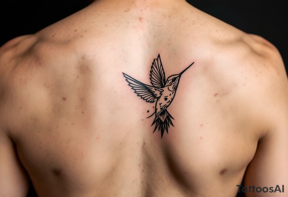 smaller hummingbird with Indigenous style tattoo idea