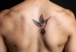 smaller hummingbird with Indigenous style tattoo idea
