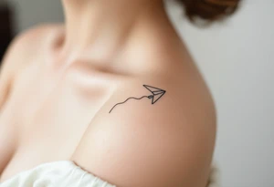 play, pause, stop, and rewind line tattoo paper plane tattoo idea