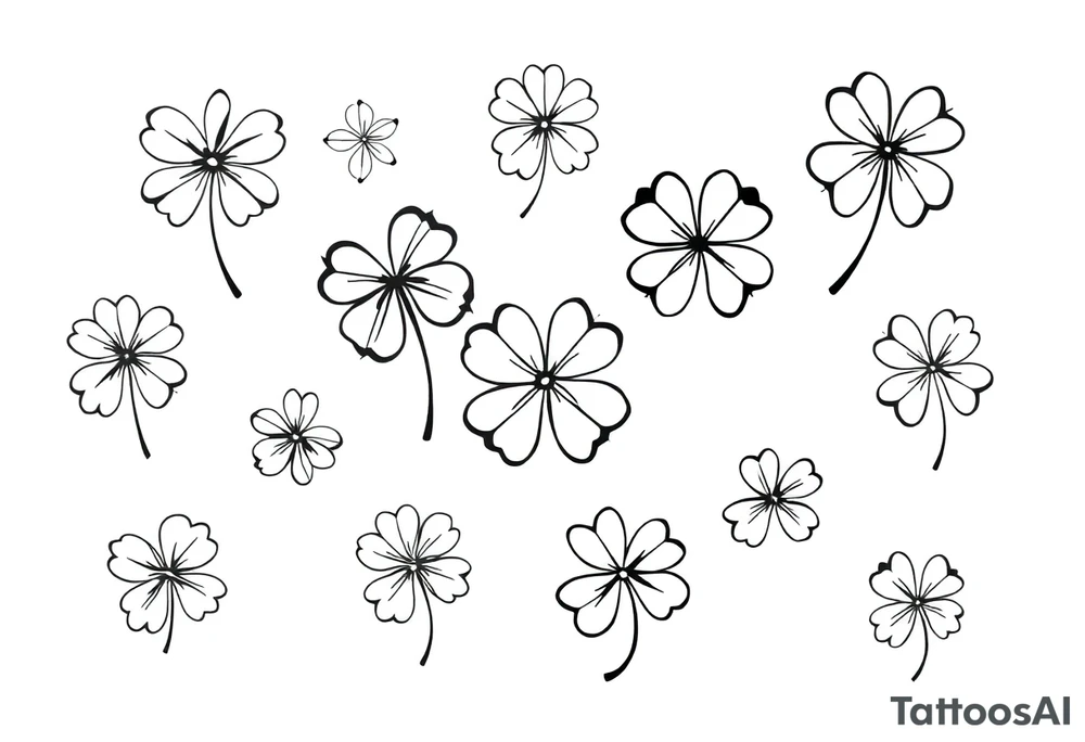8 unique 4-leaf clovers tattoo idea