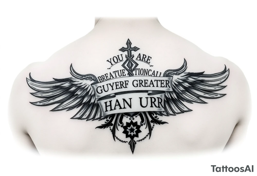 YOU ARE GREATER THAN URR HIGHS AND LOWSV THROUGH SYMBOLS tattoo idea