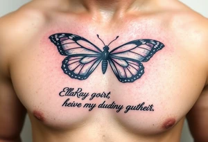 EllaRay with a butterfly and a quote about being my god daughter tattoo idea