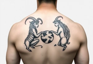 Male capricorn with female virgo, earth, goat, love tattoo idea