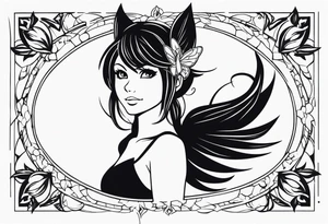 A fairy with a tail inspired by the logo of the show called Fairy Tail tattoo idea