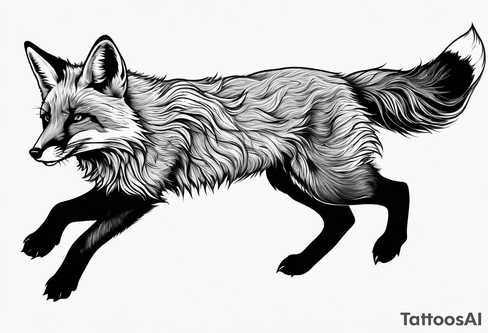 Fox leaping tattoo idea