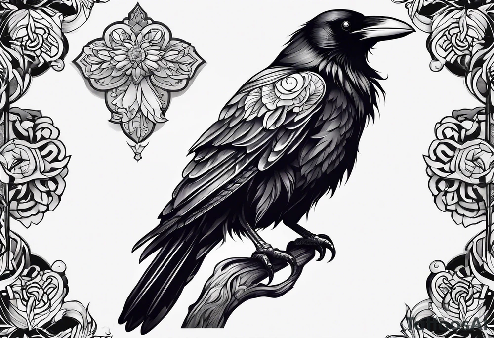 raven tattoo idea
