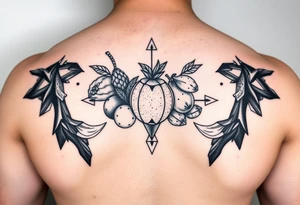 fruits space tattoo idea