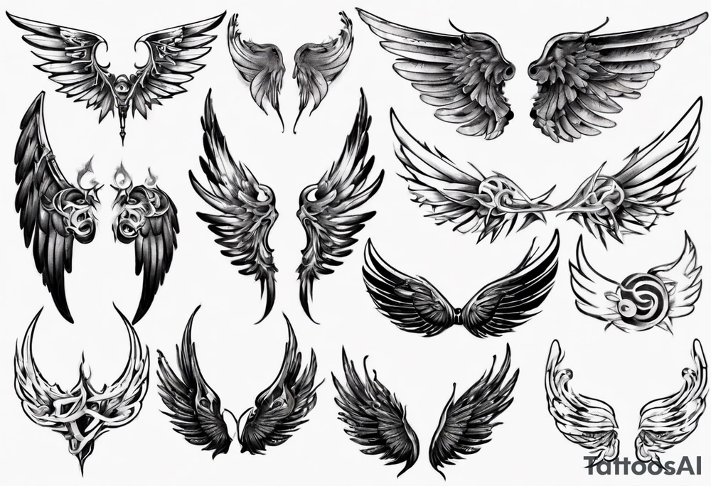 music wings tattoo idea