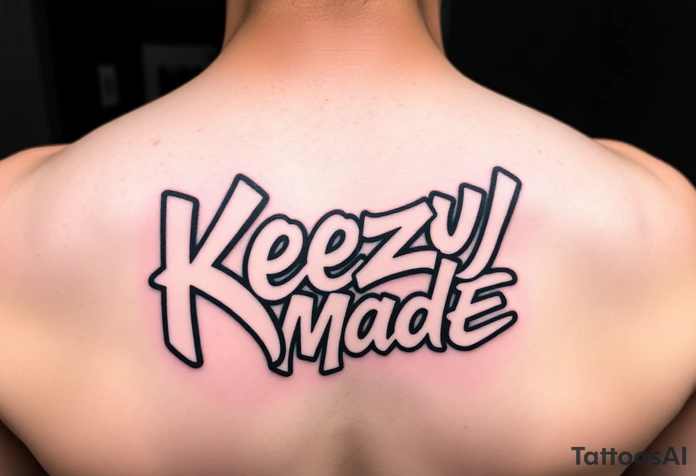 Graffiti spray paint style bubble lettering as one  (KeezY MadE) tattoo idea