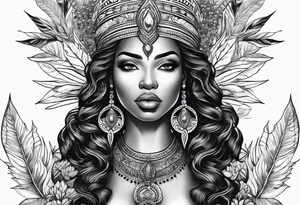 Black Goddess of sativa tattoo idea