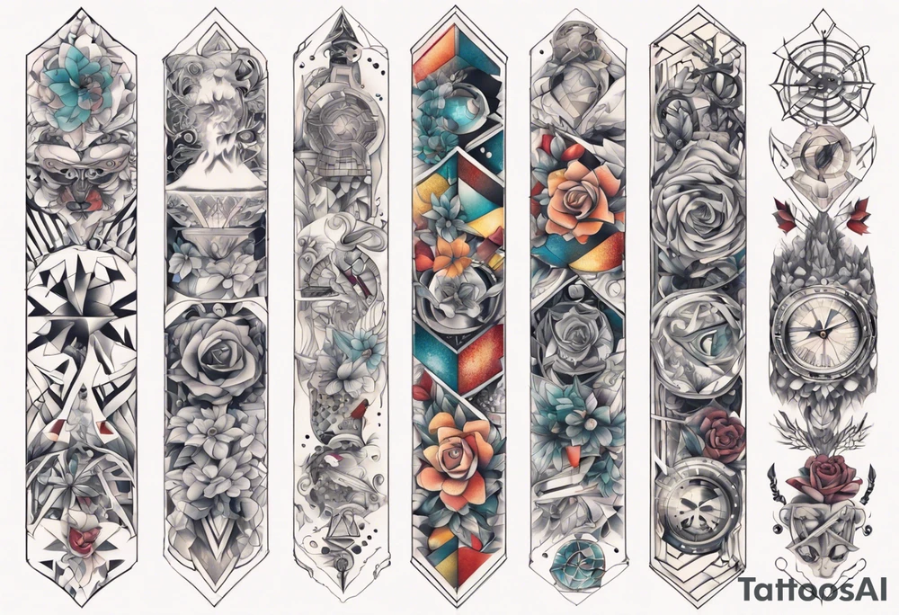 patchwork tattoo for full arms tattoo idea