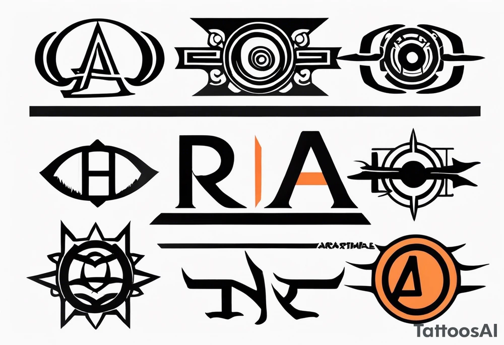 A naruto headband with the letters AR in the middle tattoo idea