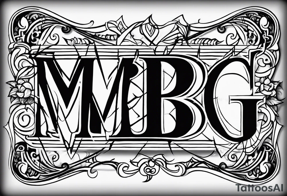 letters: "MRBG" underlined, equally separated
simple, clear, plain, unadorned tattoo idea
