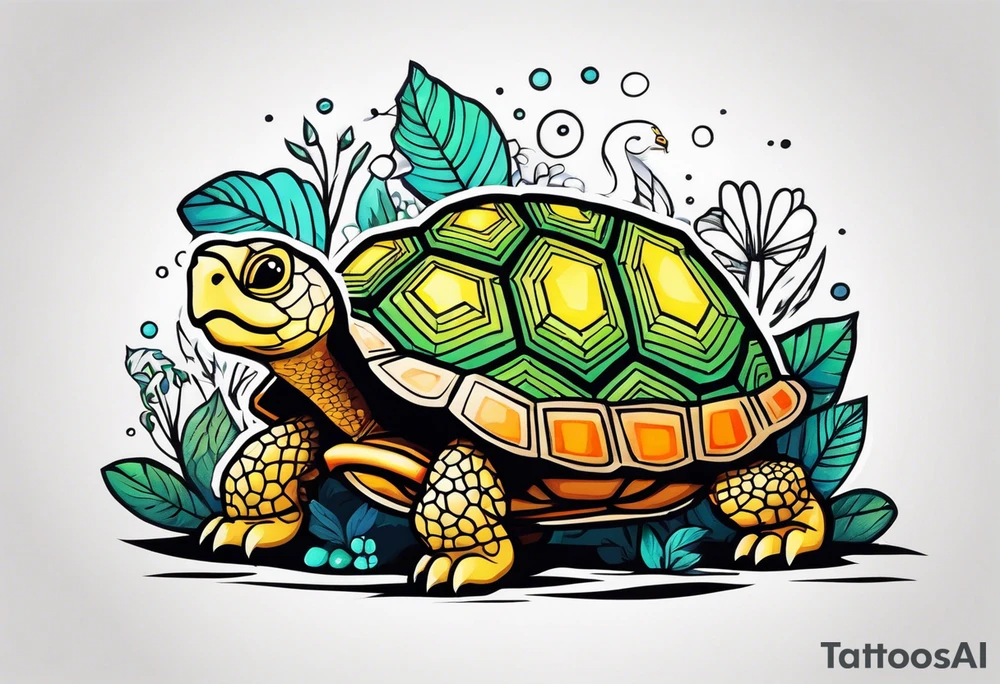 Tortoise forest tattoo idea