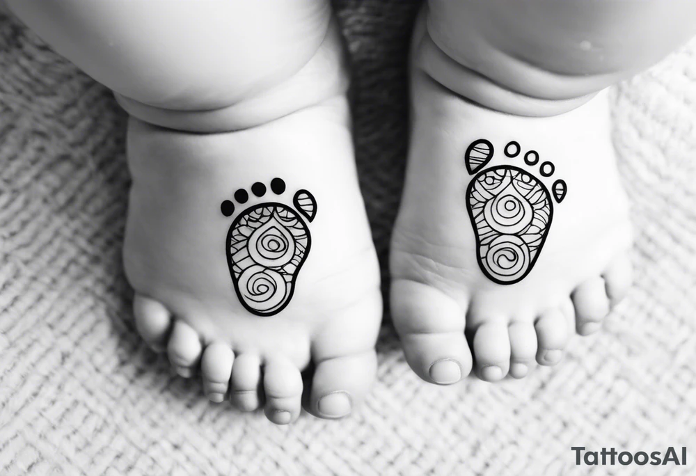 baby's foot tattoo idea