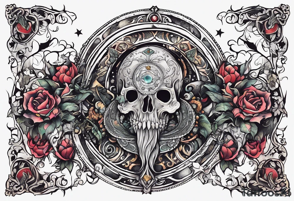 Beautiful Eldridge horror creature, astrology thigh tattoo tattoo idea
