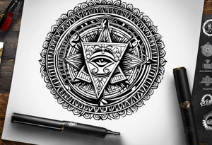 Filipino sun, Filipino Polynesian style, surname Reyes Espina, not vulgar, family crest round shape that looks good on a wrist or bicep, not traditional American tribal, family, love tattoo idea