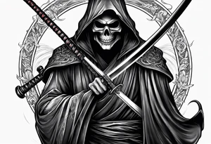 Katana and grim reaper tattoo idea