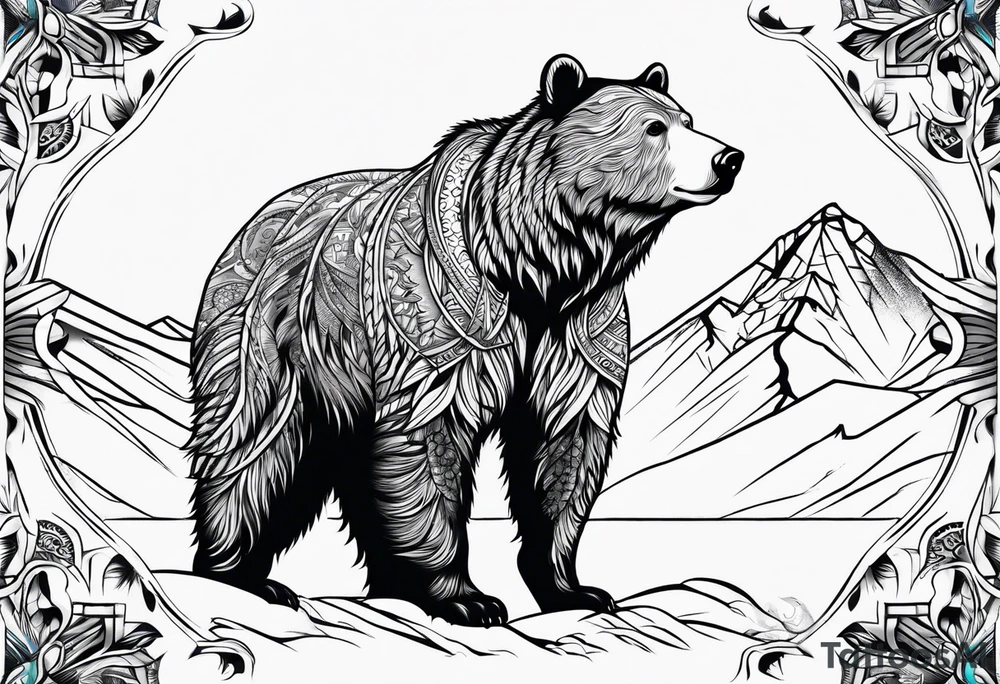 Standing snow bear tattoo idea