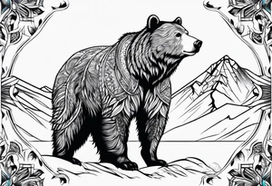 Standing snow bear tattoo idea