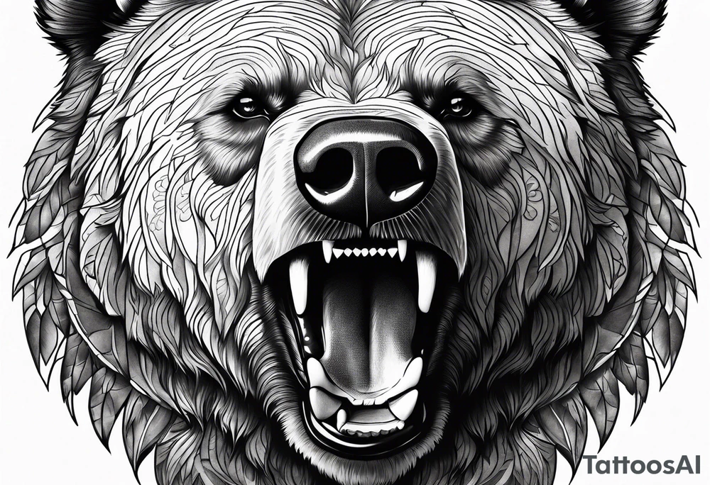 Mighty Grizzly Bear tattoo idea