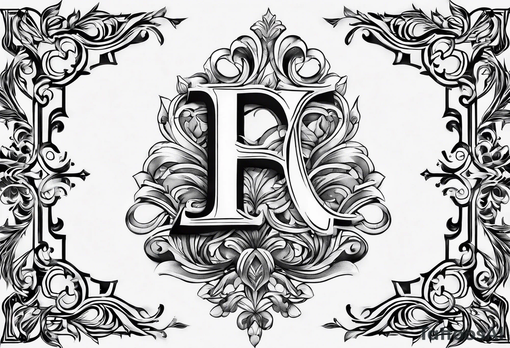 Make a shape by combining letters E, U, B tattoo idea