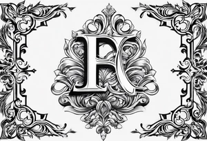 Make a shape by combining letters E, U, B tattoo idea