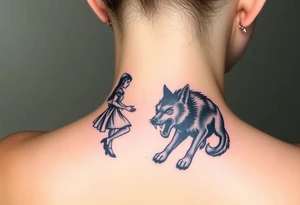 Little red riding hood and the big bad wolf hunting her tattoo idea