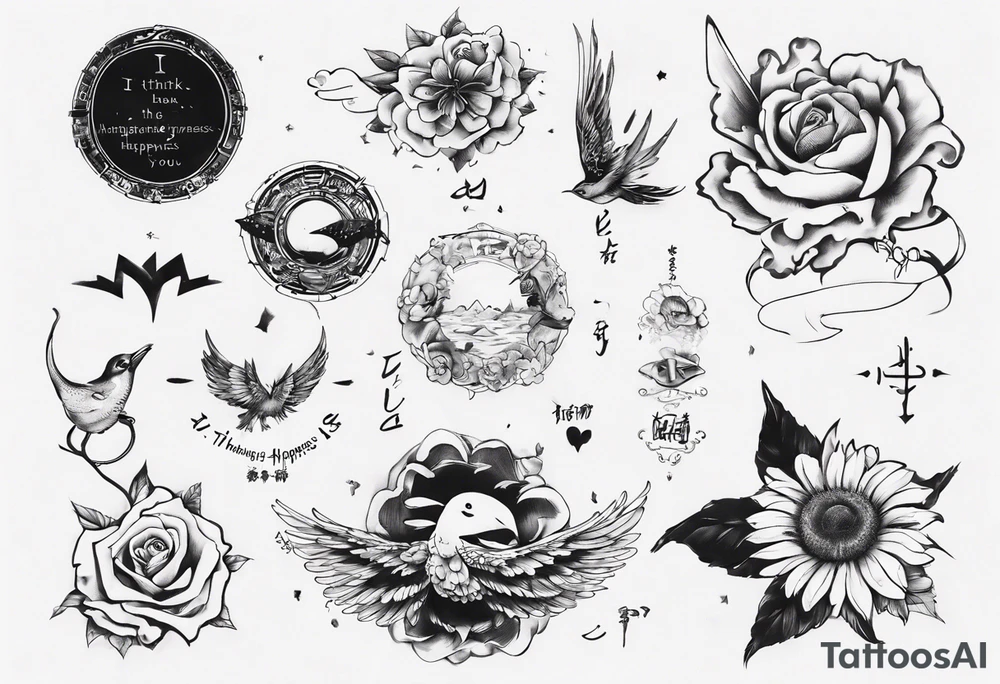 “ I think the meaning of my happiness is you” lyrics tattoo idea