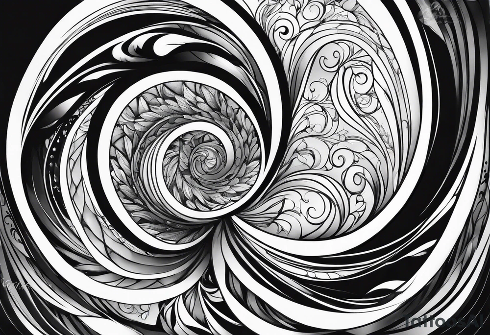 Swirling black ink, sleeve, glove tattoo idea