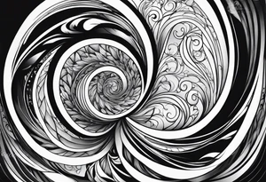 Swirling black ink, sleeve, glove tattoo idea