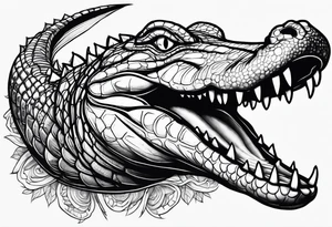 Alligator wrapped around a dagger tattoo idea