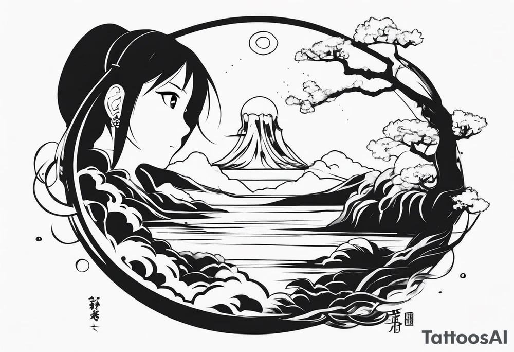 spirited away anime sleeve tattoo idea