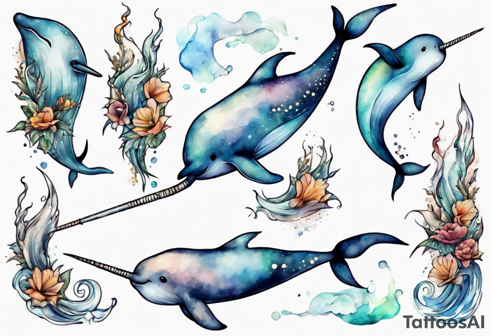 a narwhal tattoo idea