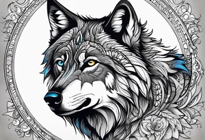Grey wolf tattoo idea