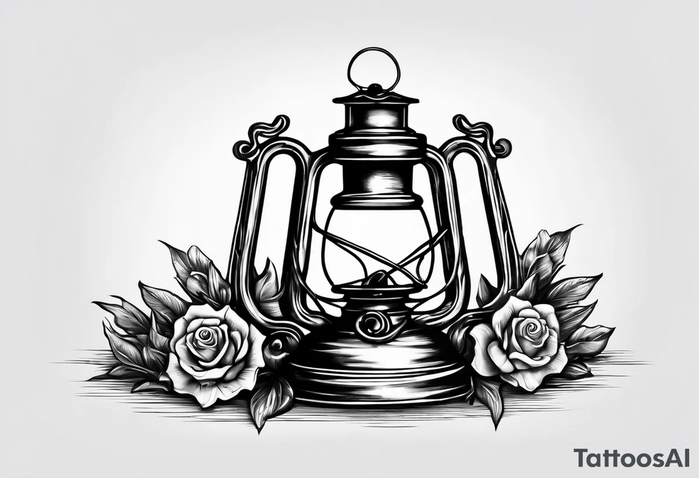 Oil lamp in graveyard tattoo idea