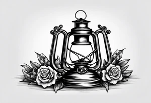 Oil lamp in graveyard tattoo idea