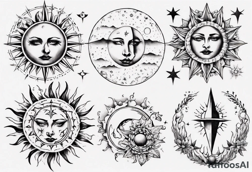 Sonne Mond finline tattoo idea
