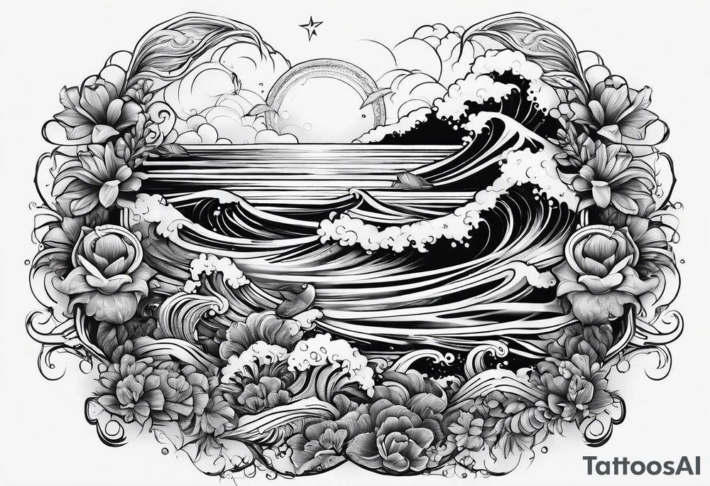 Ocean scene tattoo idea