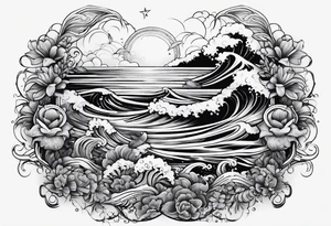 Ocean scene tattoo idea