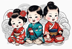 3 TODDLERS PLAYING tattoo idea