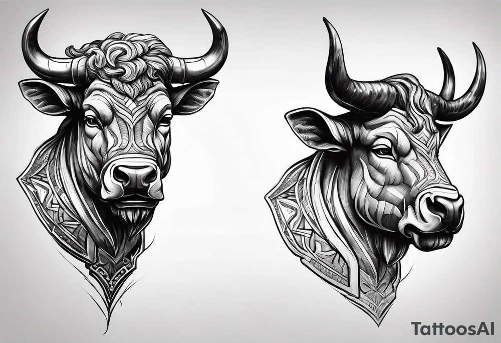 Minotaur head like a sculpture tattoo idea