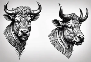 Minotaur head like a sculpture tattoo idea