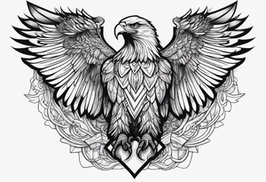Manly eagle chest shoulder to shoulder tattoo idea