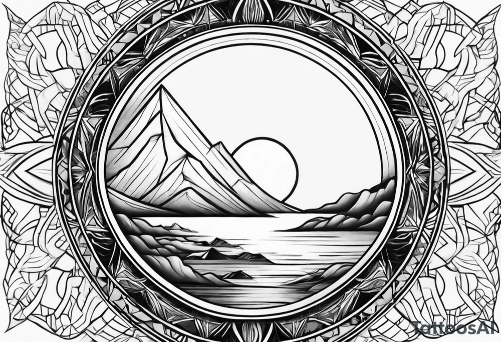 sun sleeve tattoo idea