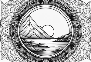 sun sleeve tattoo idea