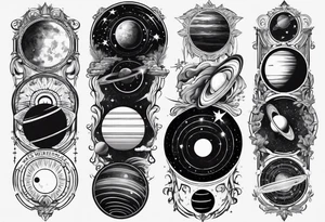 solar system spine tattoo idea